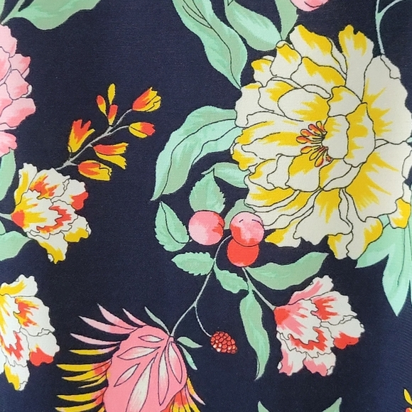 TOMMY HILFIGER Sz 2 Blue Floral Round Neck Sleeveless Sheath A line Dress - Picture 10 of 13